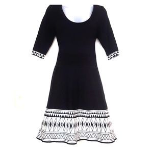 Black White Knit Dress
